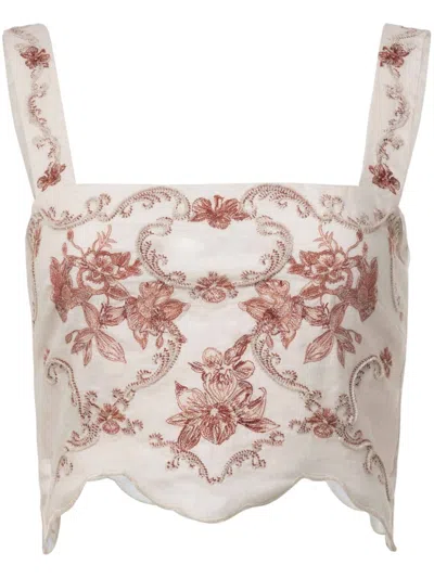Agua By Agua Bendita Luciana Cropped Top In White