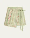 Agua By Agua Bendita Luna Honeysuckle Mini Skirt Coverup In Multicolor