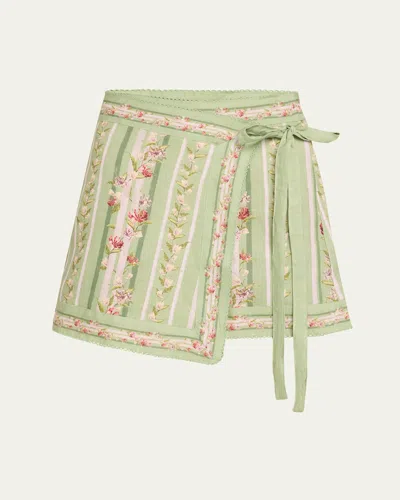 Agua By Agua Bendita Luna Honeysuckle Mini Skirt Coverup In Multicolor