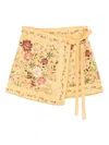 Agua By Agua Bendita Luna Paramo Floral Tie Skirt In Yellow