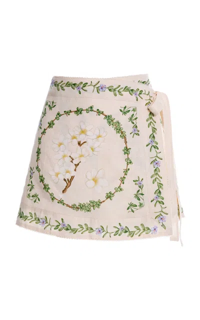 Agua By Agua Bendita Luna Wild Linen Pareo In Ivory