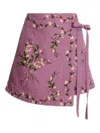 Agua By Agua Bendita Luna Wisteria Floral Mini Skirt In Multi