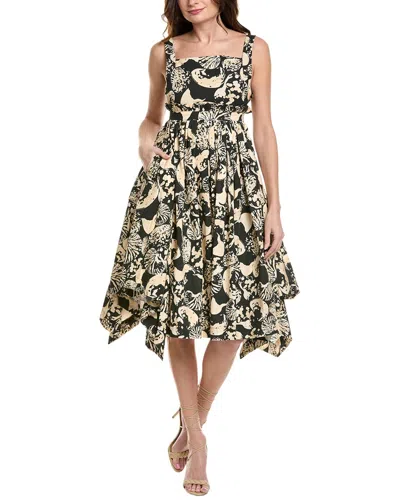 Agua By Agua Bendita Lunatus Cosecha Printed Cotton-poplin Midi Dress In Black