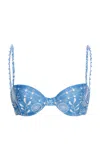 Agua By Agua Bendita Magdalena Floritura Bikini Top Multicolor In Blue