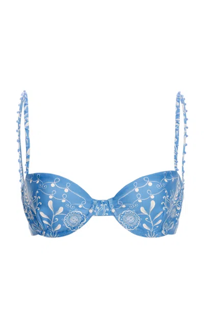 AGUA BY AGUA BENDITA MAGDALENA FLORAL UNDERWIRE BIKINI TOP