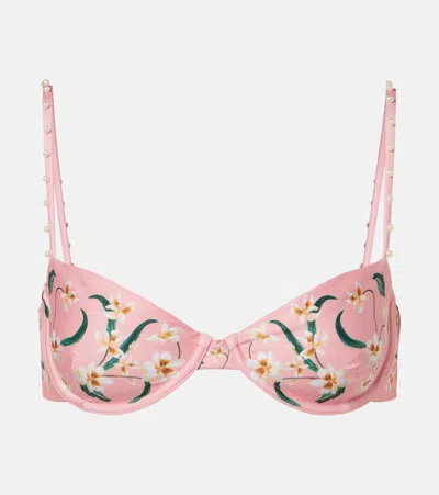 Agua By Agua Bendita Magdalena Floral Bikini Top In Multi