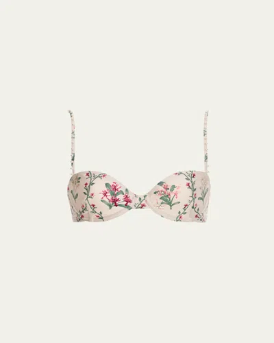 AGUA BY AGUA BENDITA MAGDALENA ORQUIDEA HAND-EMBELLISHED BIKINI TOP