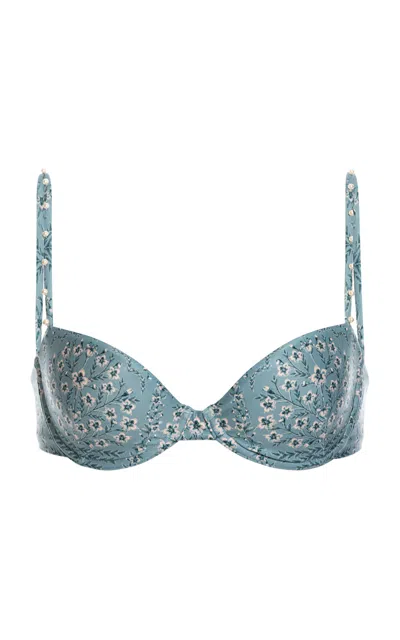 Agua By Agua Bendita Magdalena Printed Bikini Top In Green