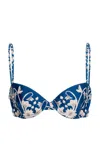 Agua By Agua Bendita Magdalena Ribbons Bikini Top In Blue