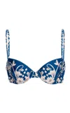 Agua By Agua Bendita Magdalena Ribbons Bikini Top In Blue