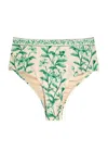 Agua By Agua Bendita Magenta Ceiba Floral-print Bikini Briefs In Green