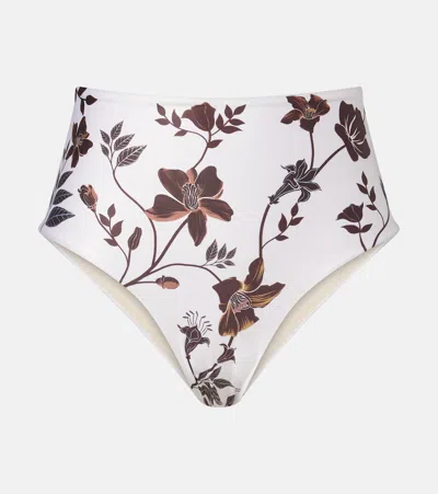 Agua By Agua Bendita Magenta Floral Bikini Bottoms In White