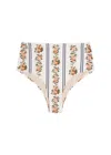 Agua By Agua Bendita Magenta Valle Printed Stretch Recycled Bikini Briefs In Brown