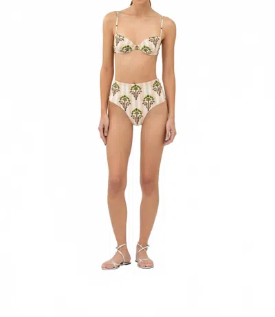 Agua By Agua Bendita Magenta Moriche Embroidered Bikini Bottom In Neutral/pink