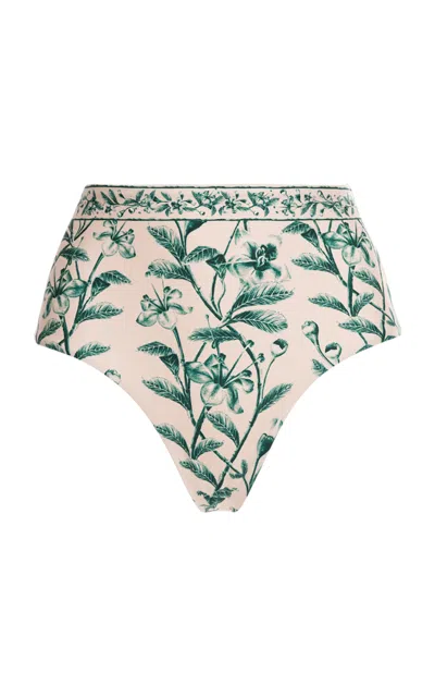Agua By Agua Bendita Magenta Patterned Bikini Bottom In Green