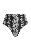 Agua By Agua Bendita Magenta Printed Bikini Bottom In Black,white