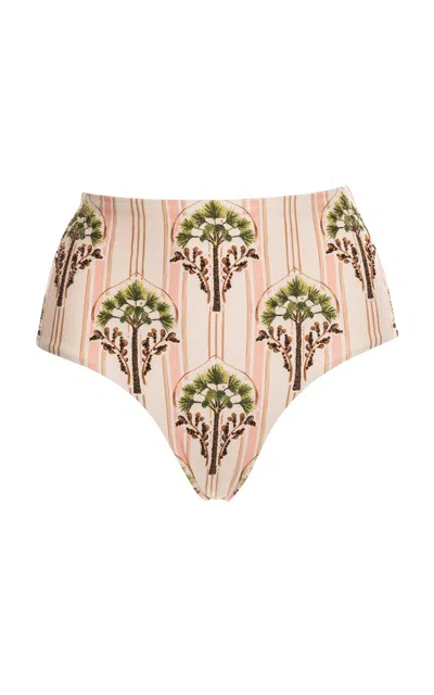 Agua By Agua Bendita Magenta Printed Bikini Bottom In Neutral