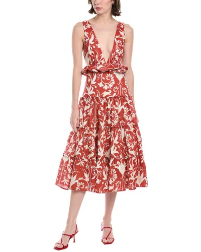 AGUA BY AGUA BENDITA AGUA BY AGUA BENDITA MAIZ LINEN MIDI DRESS