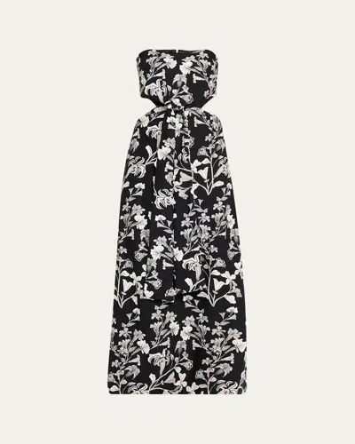 Agua By Agua Bendita Malaquita Strapless Cutout Maxi Dress In Multicolor