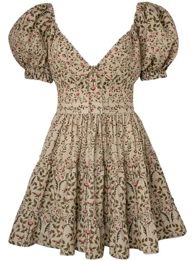 Agua By Agua Bendita Manzanilla Sueño Mini Dress In Neutrals