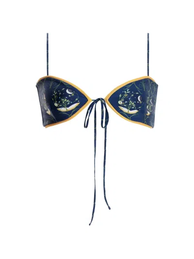 Agua By Agua Bendita Margaret Estelar Bikini Top In Blue