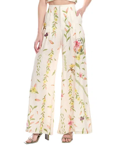 Agua By Agua Bendita Marina Linen Trouser In White