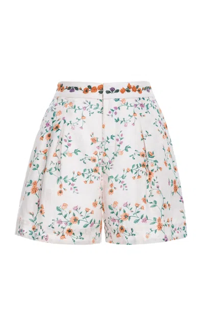 Agua By Agua Bendita Martea Printed Linen Shorts In Floral
