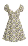 Agua By Agua Bendita Mati Embroidered Cotton Mini Dress In Neutral