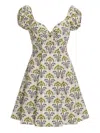 Agua By Agua Bendita Mati Moriche Puff-sleeve Palm-tree Print Dress In Multi