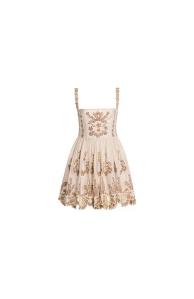 Agua By Agua Bendita Mielero Cauca Mini Dress In Neutral
