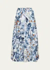 Agua By Agua Bendita Mimosa Petalo Pleated Jacquard Midi Skirt In Petalo