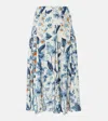 Agua By Agua Bendita Mimosa Petalo Pleated Jacquard Midi Skirt In White