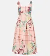 Agua By Agua Bendita Miramar Prado Linen Midi Dress In Pink