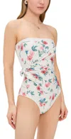 Agua By Agua Bendita Morena Mosqueta Knotted Floral-print Strapless Recycled Swimsuit In Multicolor