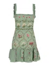 Agua By Agua Bendita 'nieve'  Green Long Dress With All-over Floral Print In Green