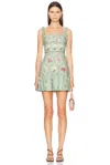 Agua By Agua Bendita 'nieve'  Green Long Dress With All-over Floral Print In Multicolor