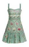 Agua By Agua Bendita 'nieve'  Green Long Dress With All-over Floral Print In Green