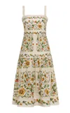 Agua By Agua Bendita Nispero Floral Midi Dress