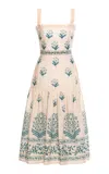 Agua By Agua Bendita Nispero Linen Midi Dress In Neutral
