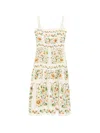 Agua By Agua Bendita Nispero Tiered Embroidered Printed Linen Midi Dress In Neutral