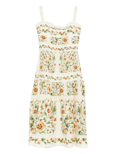 AGUA BY AGUA BENDITA NISPERO UCHUVA STRAPPY FLORAL MIDI DRESS