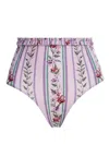 Agua By Agua Bendita Olmo Floral Linen Bikini Bottom In Pink