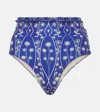Agua By Agua Bendita Nopal Petalo High-waisted Bikini Bottom In Blue