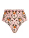 Agua By Agua Bendita Nopal Lunar Embroidered Bikini Bottom In Pink