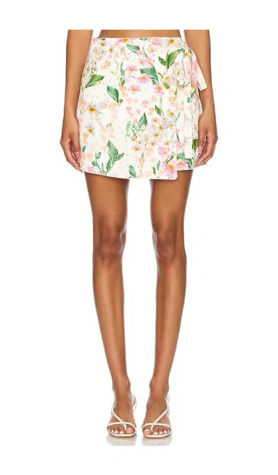 Agua By Agua Bendita Luna Jardinera Floral Miniskirt In Multicolor