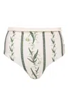 Agua By Agua Bendita Nopal Perla Embroidered Ruffle Bikini Bottoms In Neutrals