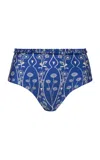 Agua By Agua Bendita Nopal Petalo High-waisted Bikini Bottom In Blue