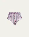 Agua By Agua Bendita Olmo Floral Linen Bikini Bottom In Multicolor