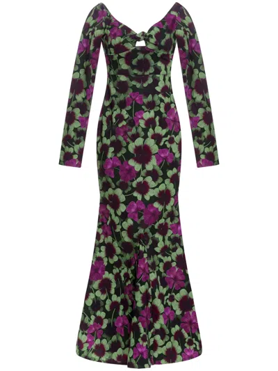 Agua By Agua Bendita Nube Fortuna Floral-print Cotton-blend Maxi Dress In Neutral