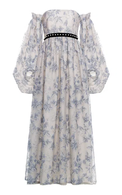 Agua By Agua Bendita Nuez Off-the-shoulder Linen Maxi Dress In White